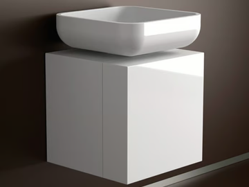 LEONARDO CUBUS WHITE JIMMY SMALL WHITE - Wooden vanity unit by Glass Design - view 2